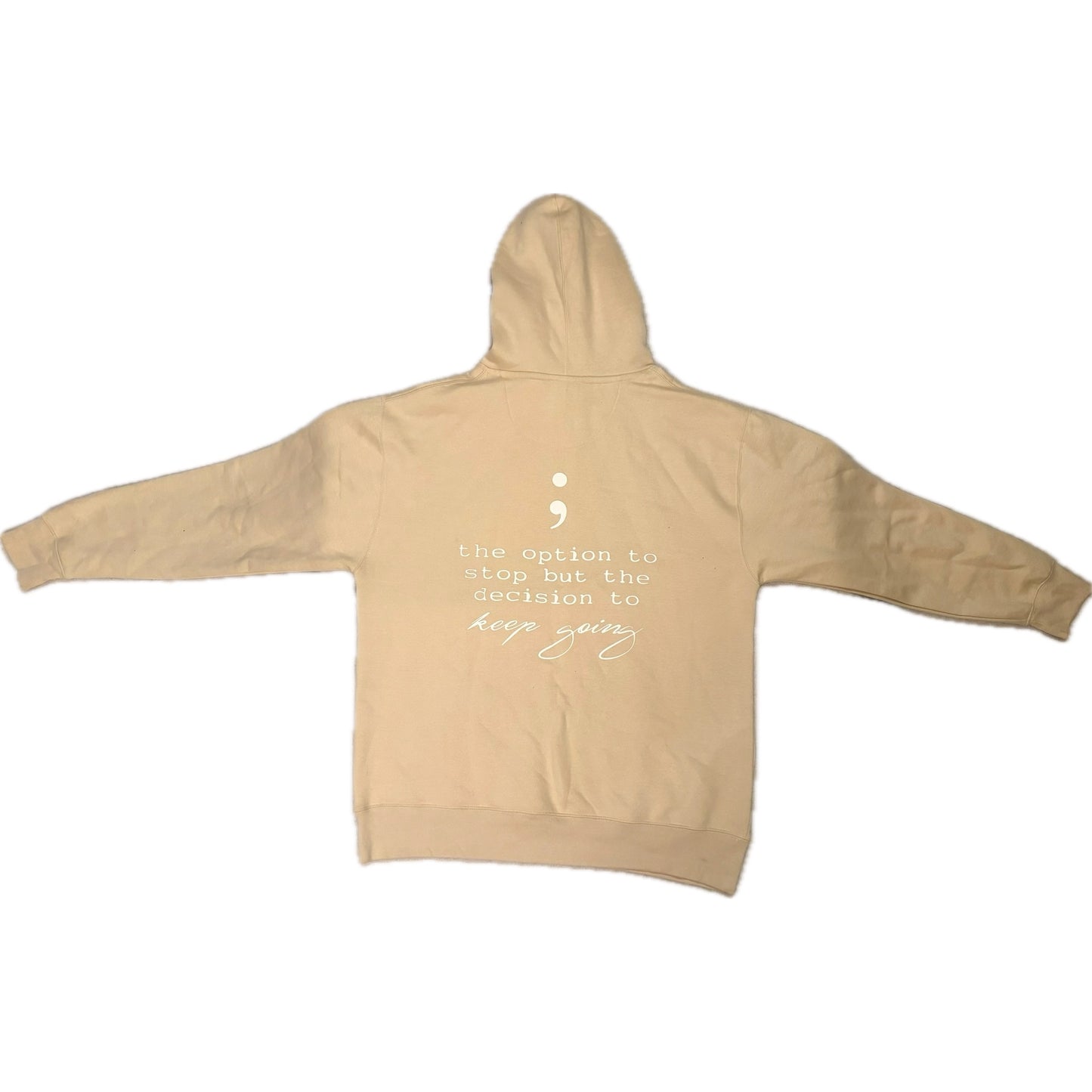 Keep Going Semicolon Hoodies #1 (Khaki/Nude)