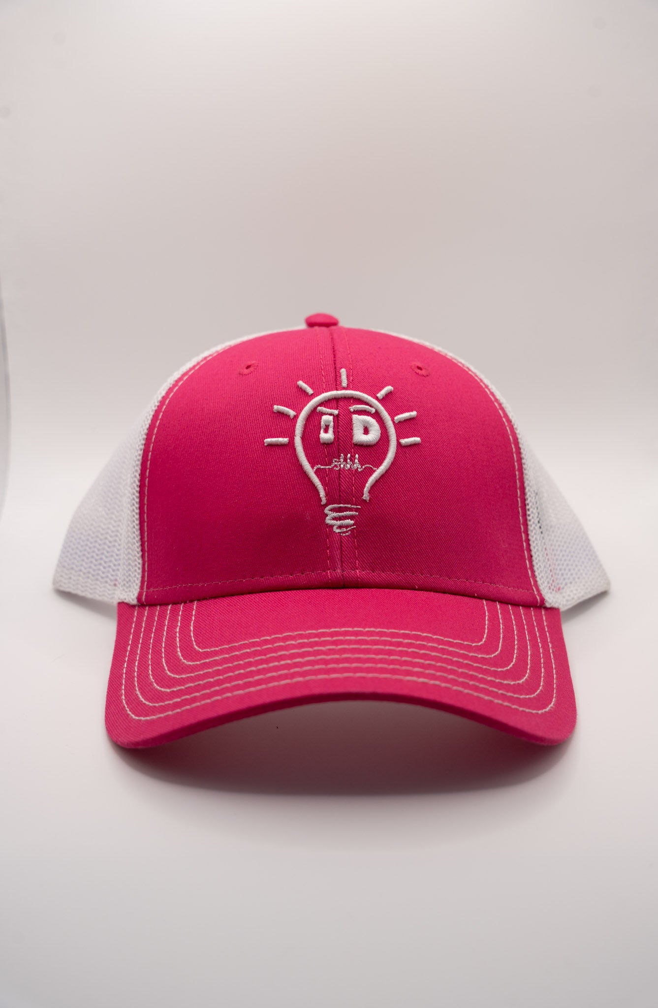 Trucker - Hot Pink & White | w/ White Logo & brim strip