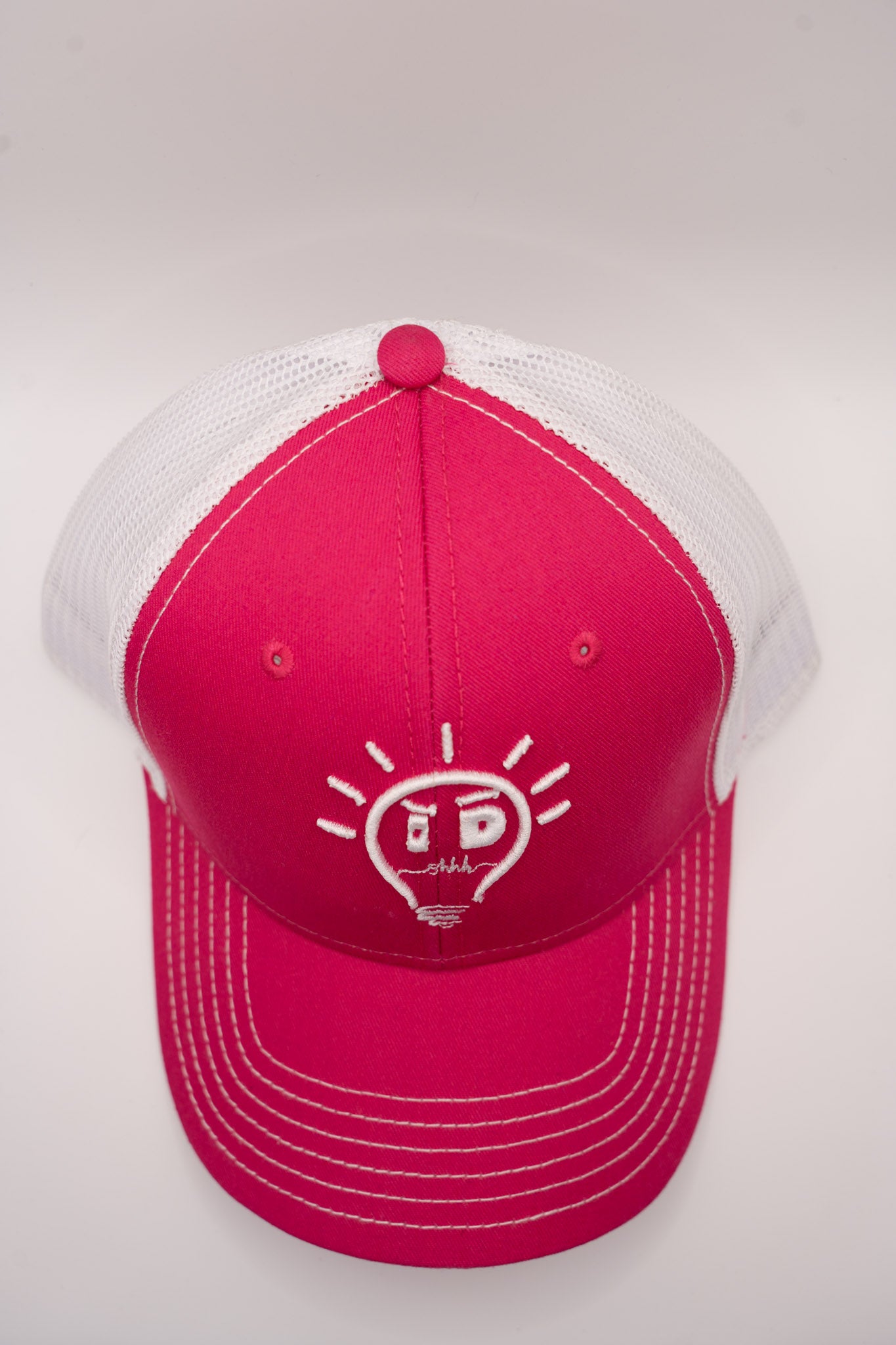 Trucker - Hot Pink & White | w/ White Logo & brim strip