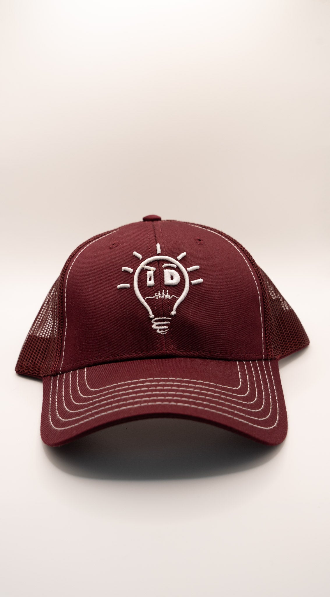 Trucker - Maroon w/ White Logo & Brim Stitching