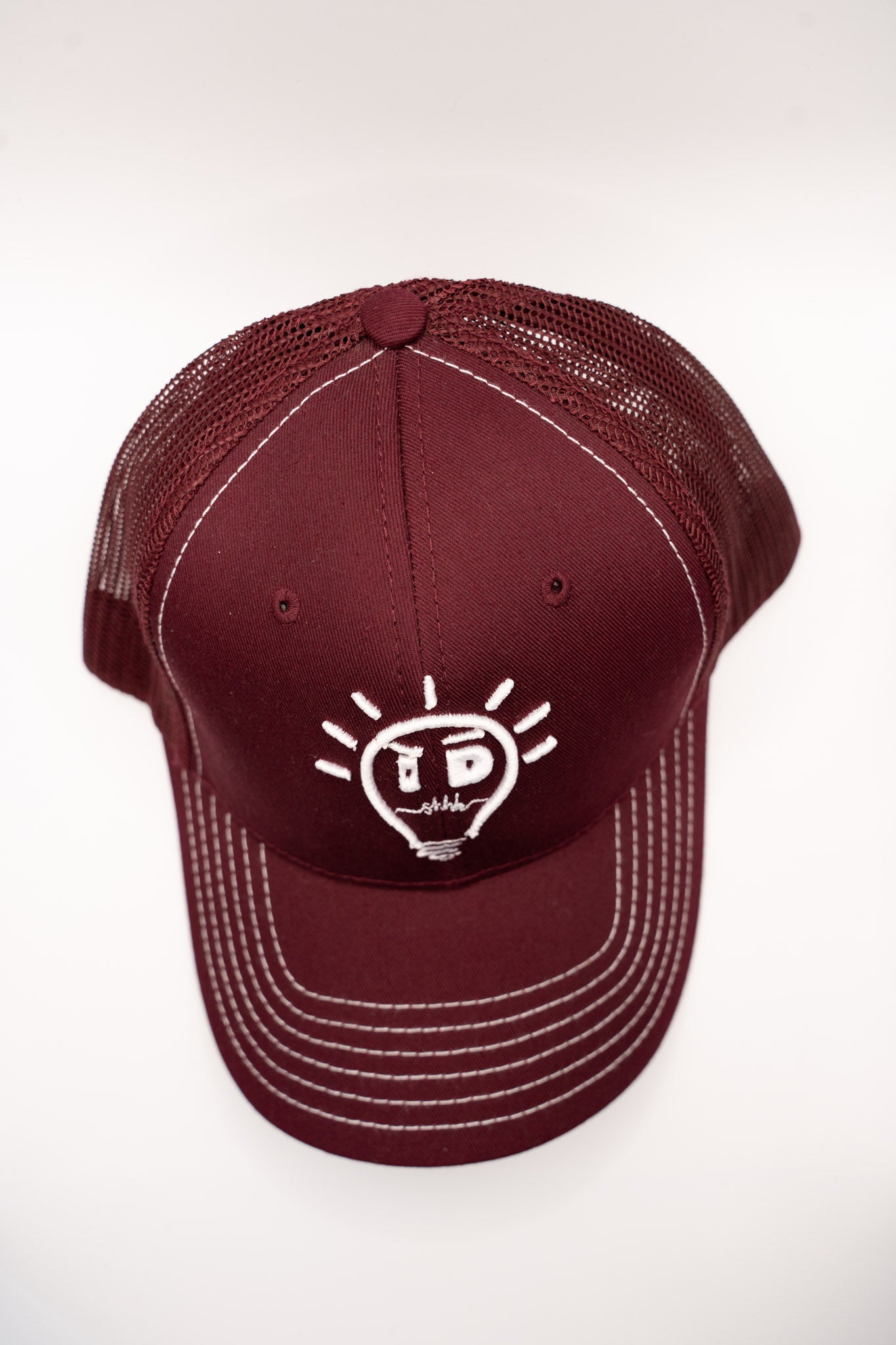 Trucker - Maroon w/ White Logo & Brim Stitching