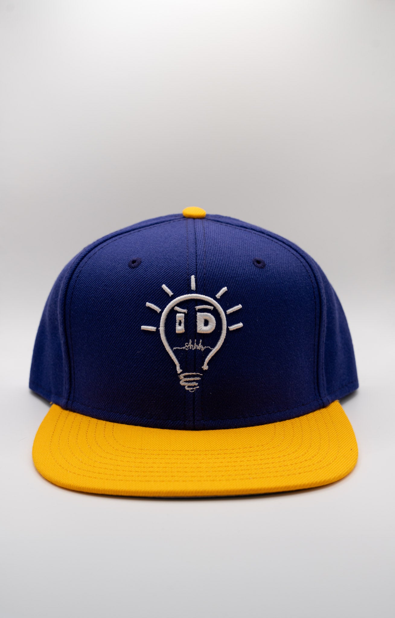 Classic Flat Brim Cap - Purple & Yellow Brim w/ White Logo