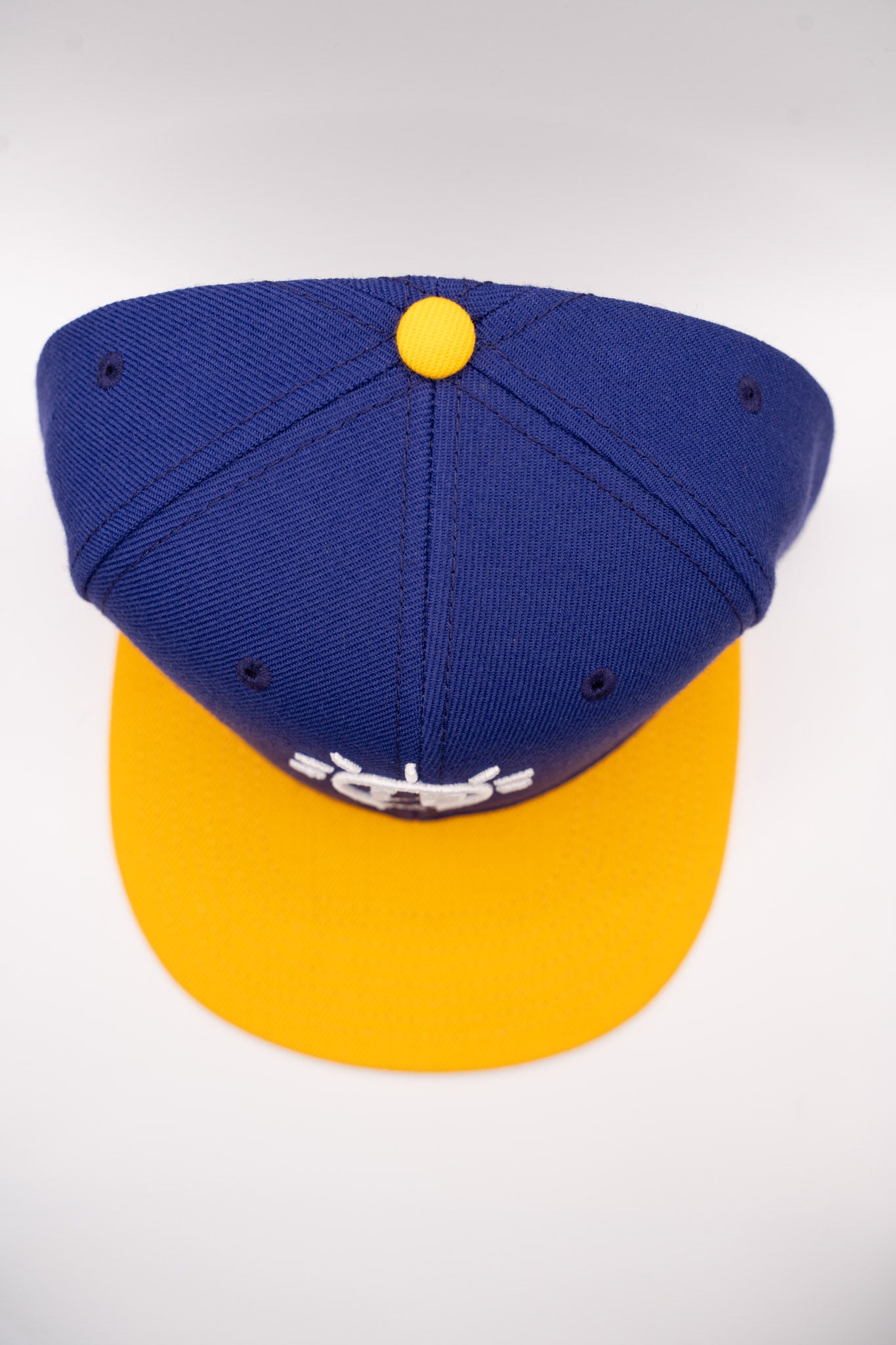 Classic Flat Brim Cap - Purple & Yellow Brim w/ White Logo