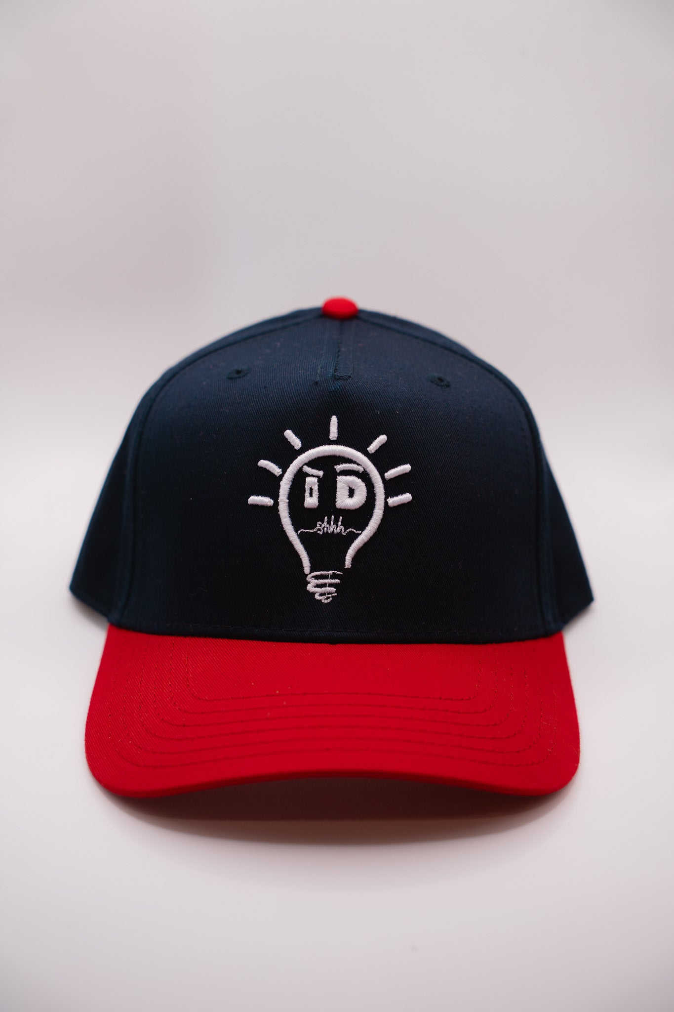 Baseball Cap - Navy Blue & Red w/ White Logo