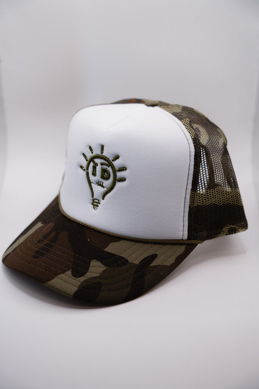 Foam Trucker Hat | Dark Green Fatigue & White w/ Dark Green Logo