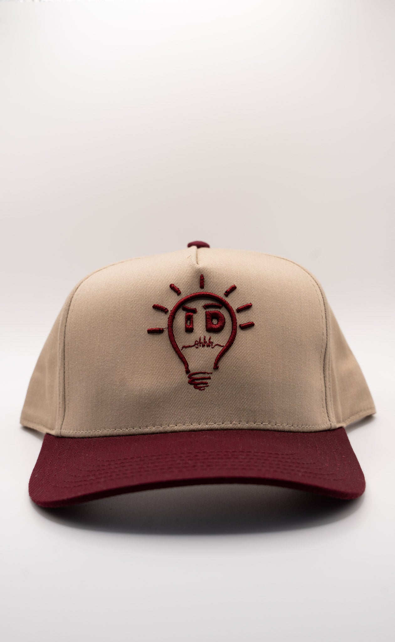 Baseball Cap - Khaki & Maroon w/ Maroon logo