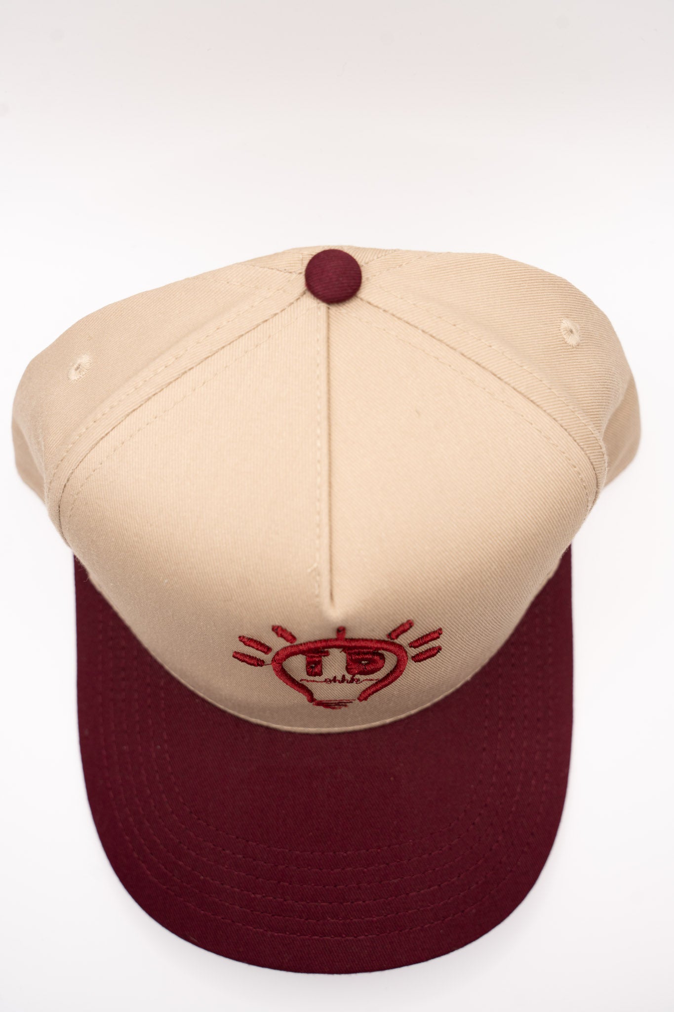 Baseball Cap - Khaki & Maroon w/ Maroon logo