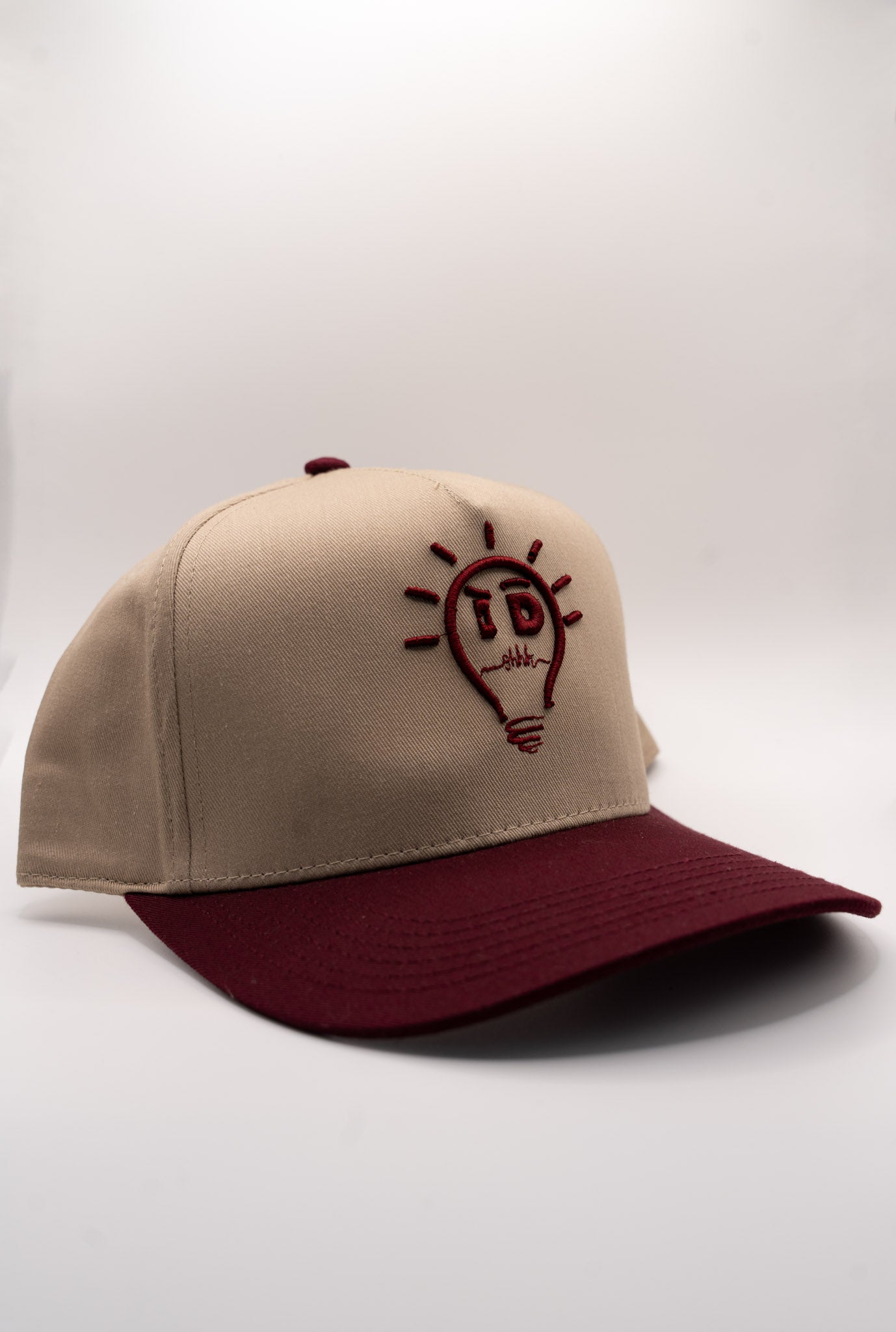 Baseball Cap - Khaki & Maroon w/ Maroon logo