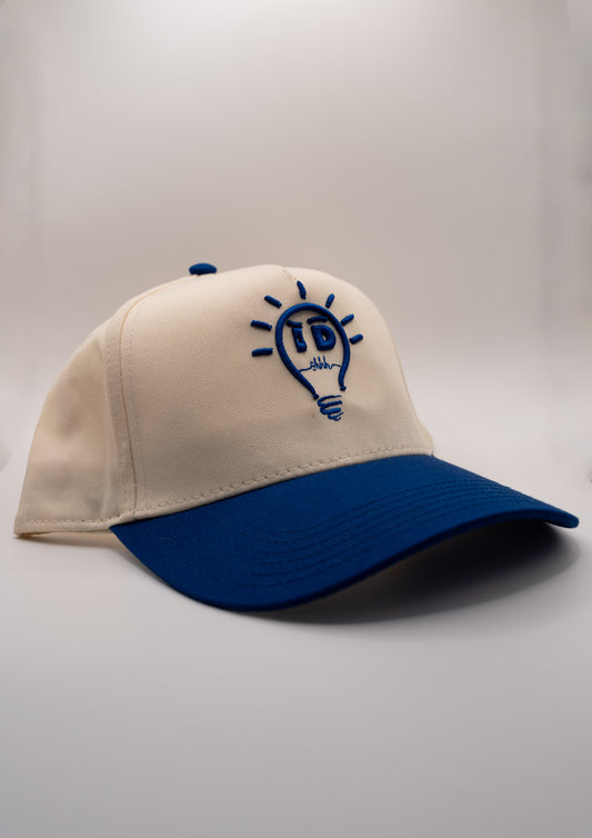 Baseball Cap - Off White & Royal Blue w/ Royal Blue logo