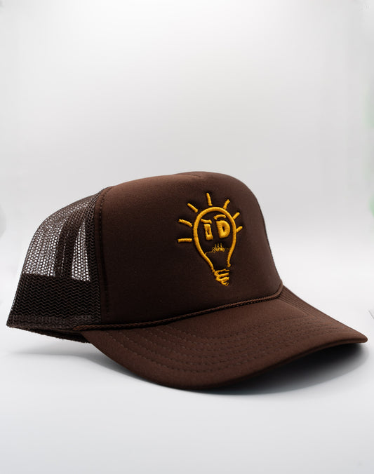 Foam Trucker Hat - Brown w/ Gold logo