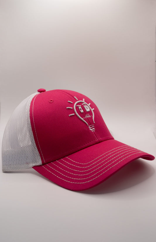 Trucker - Hot Pink & White | w/ White logo & brim strip