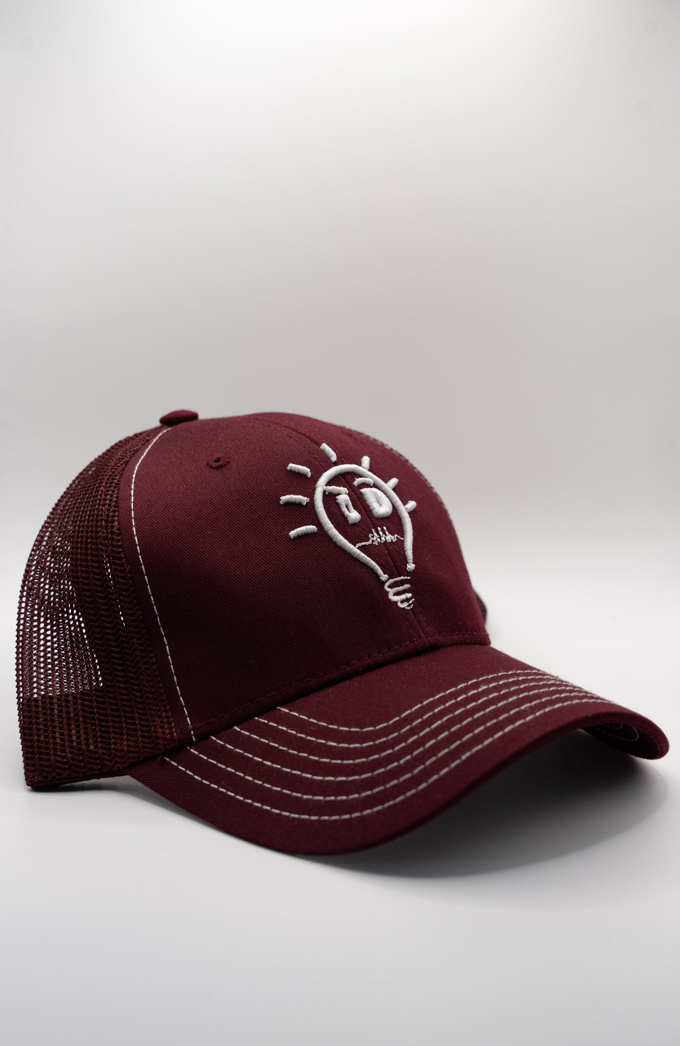 Trucker - Maroon w/ White logo & brim strip