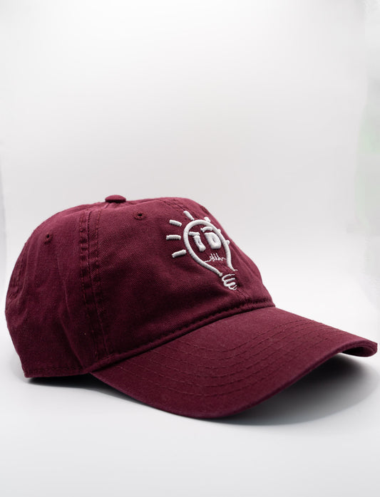 Dad Hat - Maroon w/ White logo