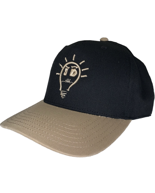 Baseball Cap - Black & Khaki w/ Khaki logo