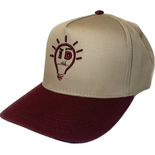 Baseball Cap - Khaki & Maroon w/ Maroon logo